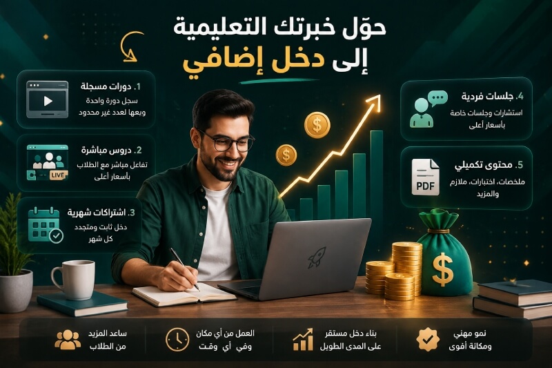 ٥ طرق لتحويل خبرتك التعليمية إلى دخل إضافي